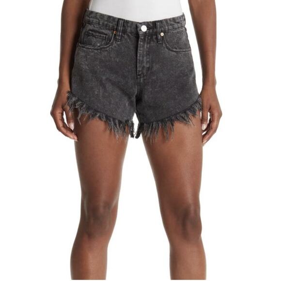 Blank NYC Black Cut Off Frayed High Waisted Shorts Sz 26 - Picture 2 of 8